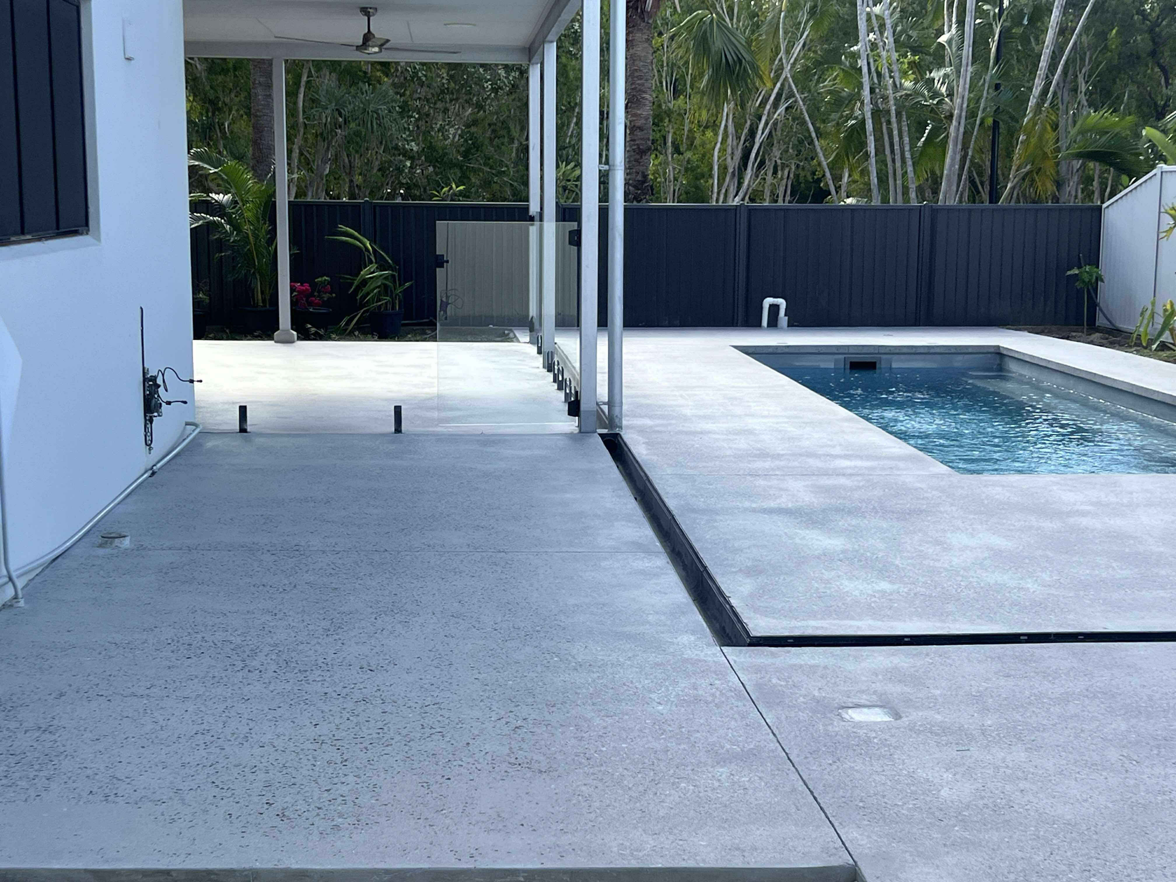 honed concrete pool