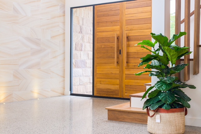 Front entry polished concrete