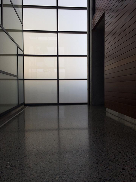 polsihed concrete hallway