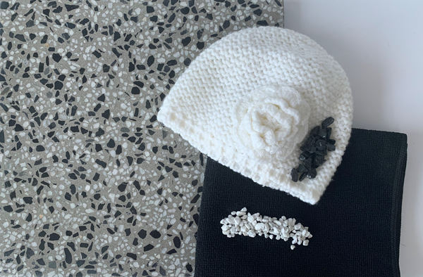 black and white terrazzo